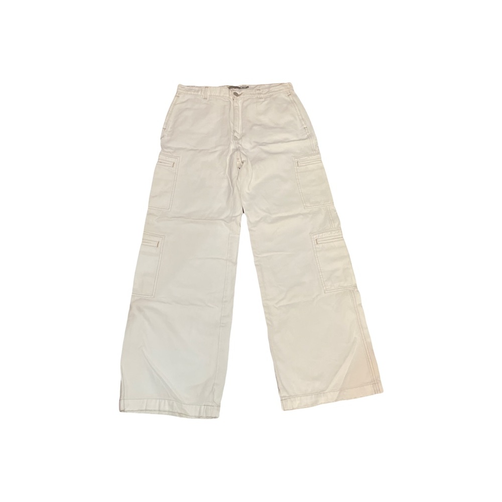 HUDSON 29 White Cargo Pants High Rise Wide Leg 2 side & 2 front & 2 back pockets